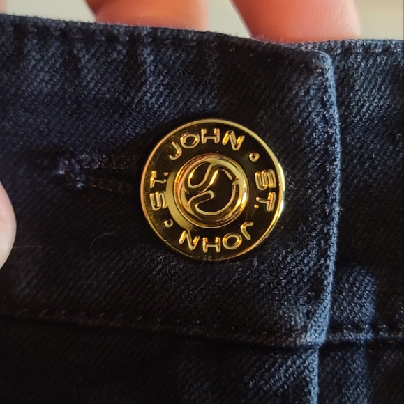 St. John Sport Classic Stretch Fit Wide Leg High Rise Jeans Size 8 Dark Wash - Picture 5 of 11